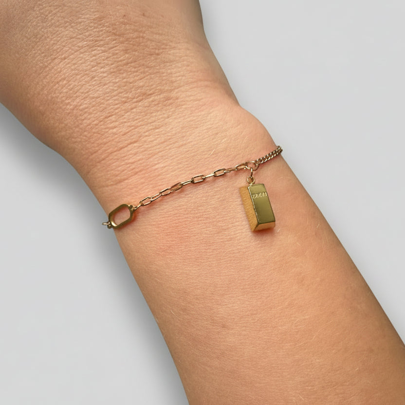 Armband goud goudklompje