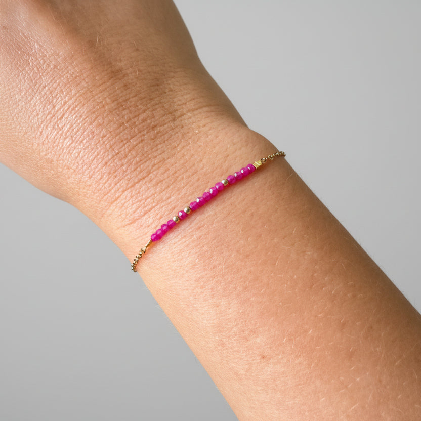 Armband goud rode korund