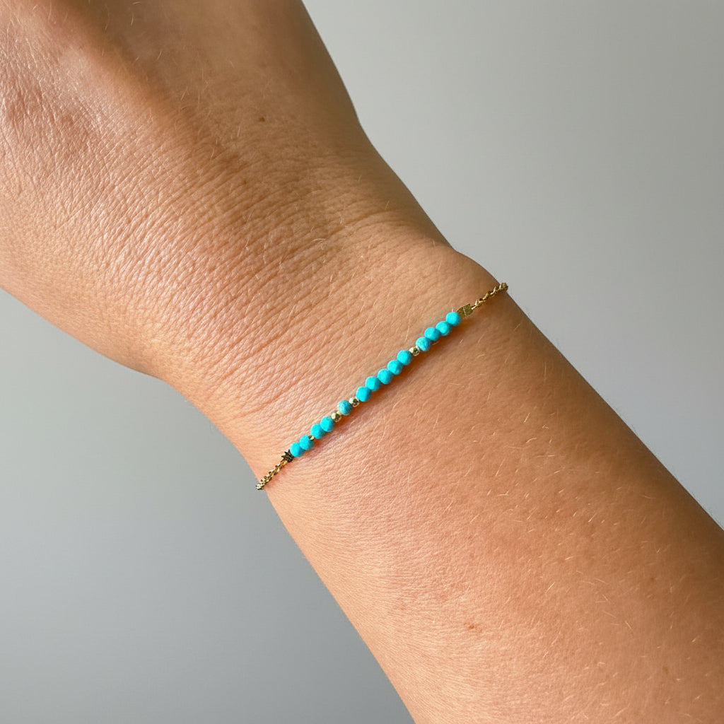 Armband goud turkoois