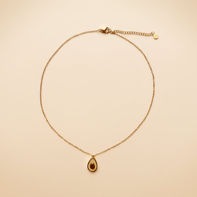 Ketting goud avocado parelmoer - Sieradenkaart