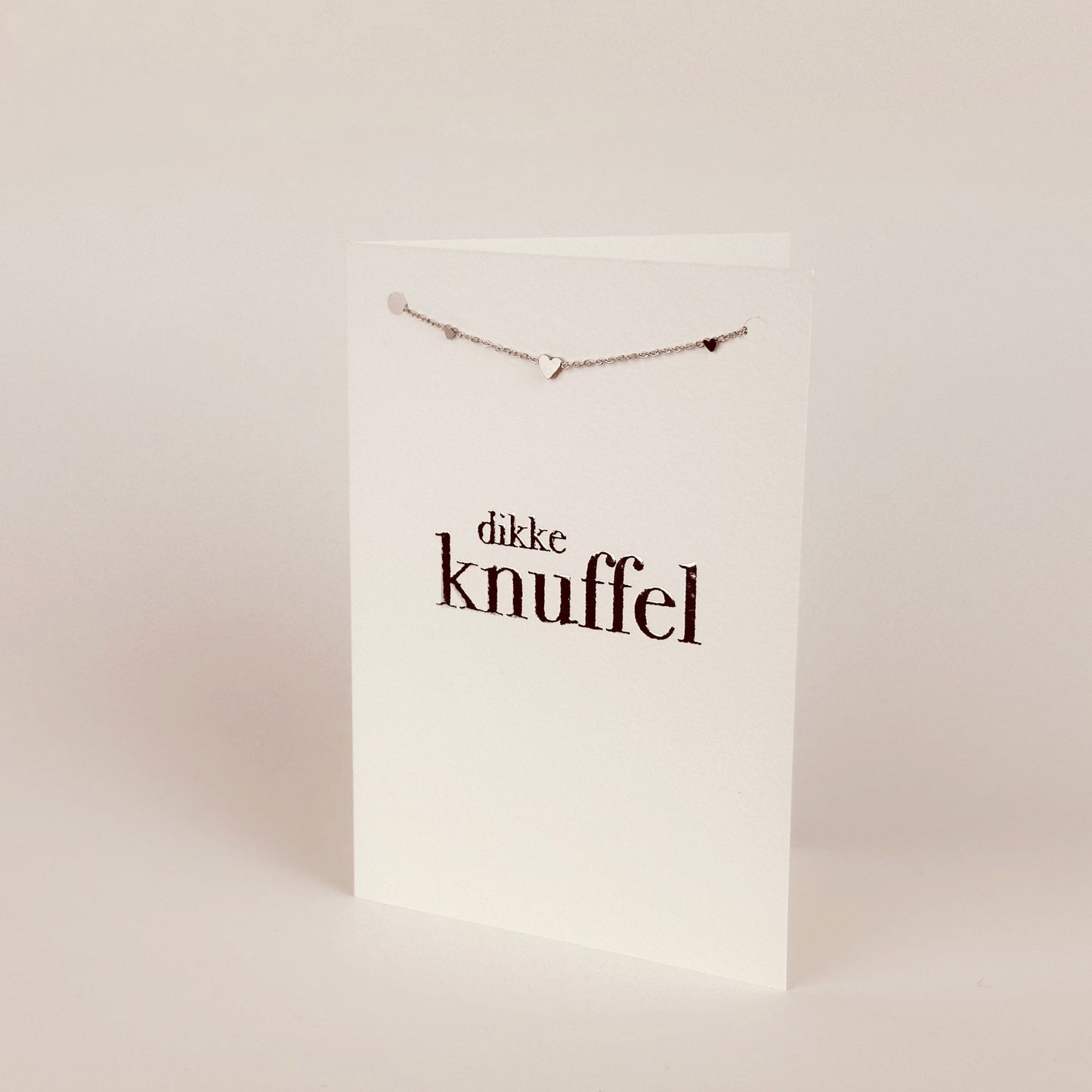 Luxe kaart Dikke knuffel met armband zilver - Sieradenkaart