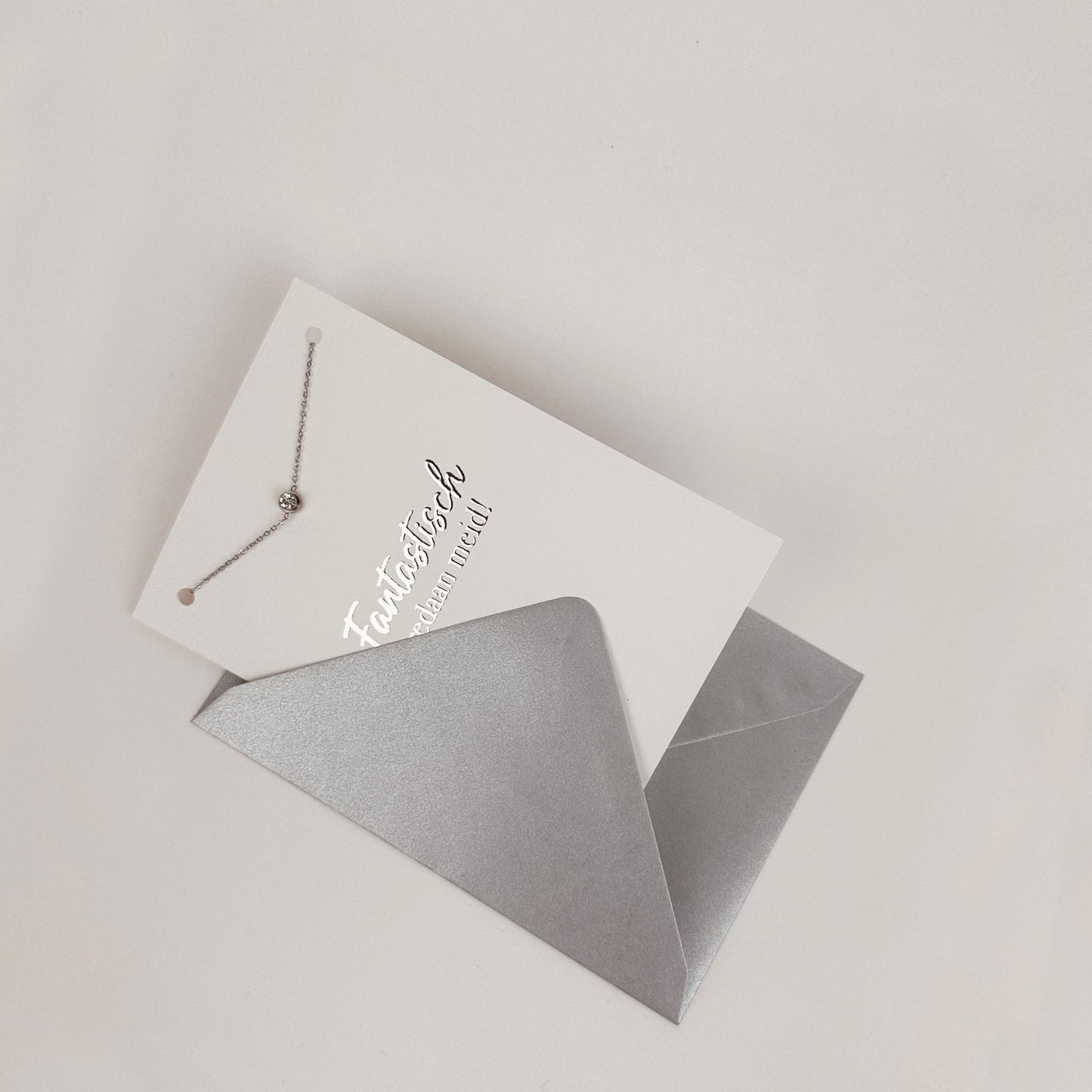 Luxe kaart Fantastisch gedaan meid met armband zilver - Sieradenkaart