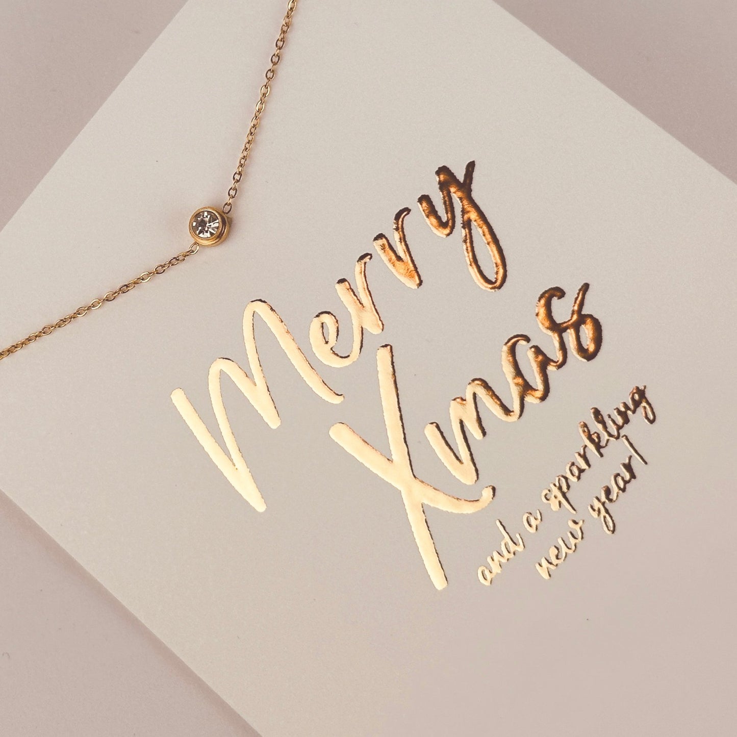 Luxe kaart Merry Xmas met armband goud - Sieradenkaart