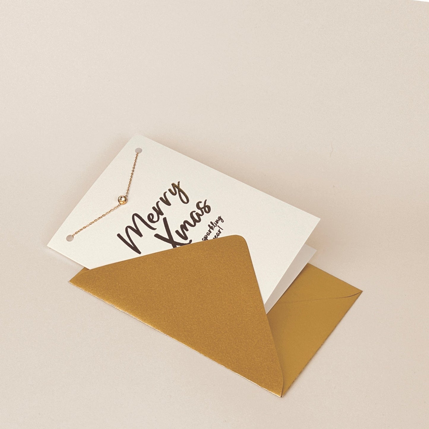 Luxe kaart Merry Xmas met armband goud - Sieradenkaart