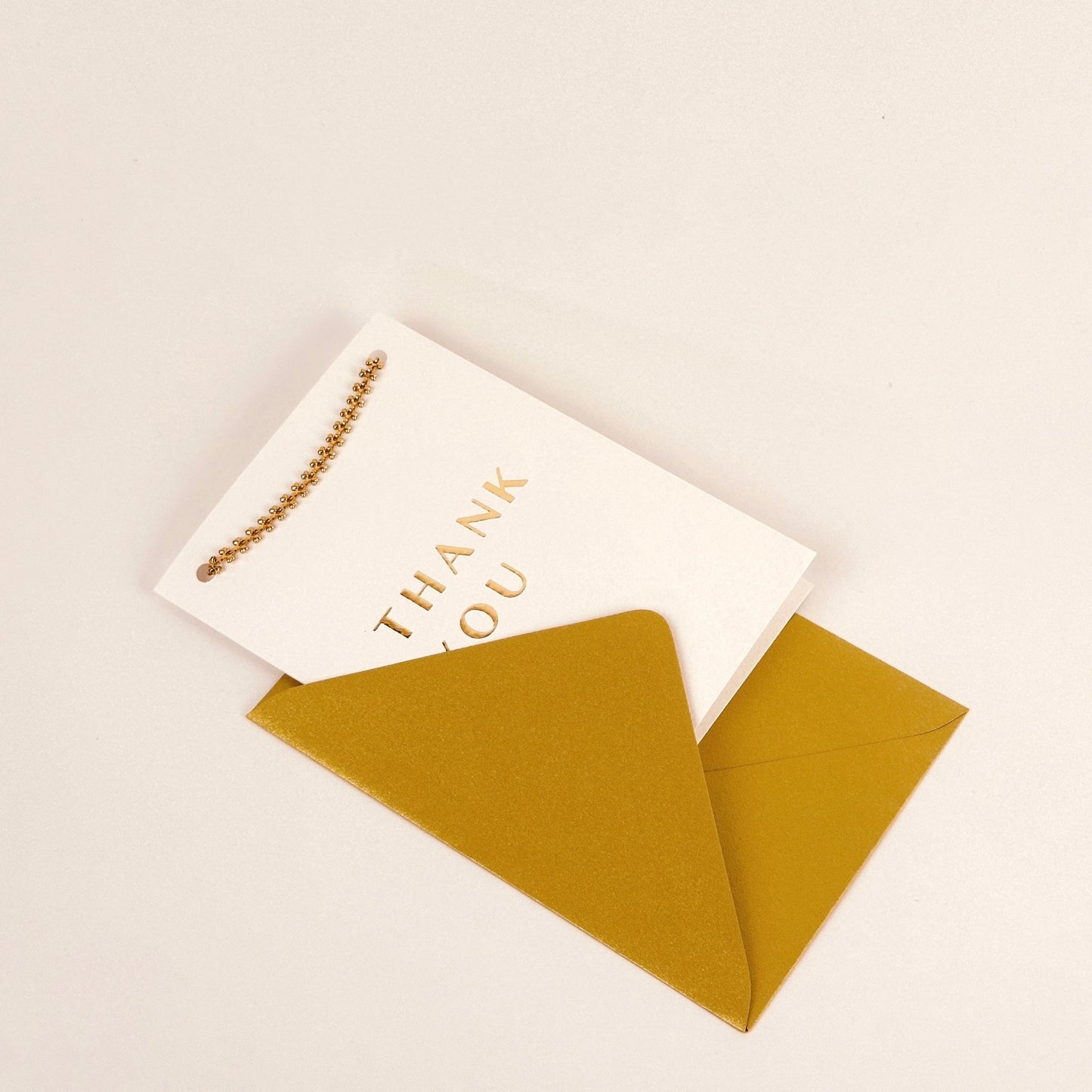 Luxe wenskaart Thank you met armband goud - Sieradenkaart