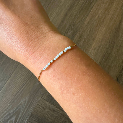 Luxe wenskaart schelpsteen met armband goud