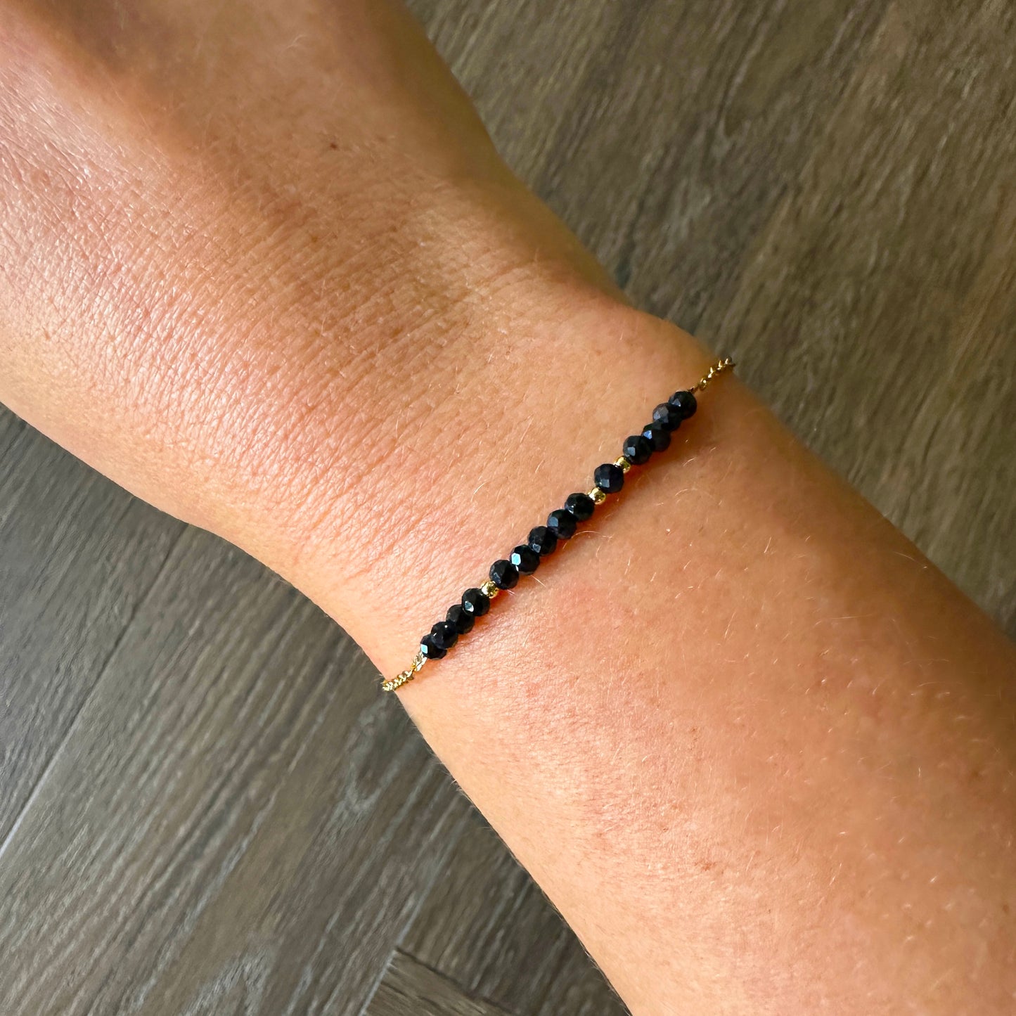 Luxe wenskaart zwarte toermalijn met armband goud