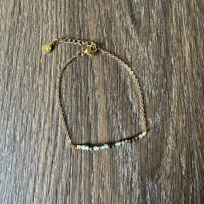 Luxe wenskaart prehniet met armband goud