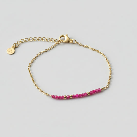 Armband goud rode korund