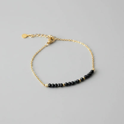 Armband goud zwarte toermalijn