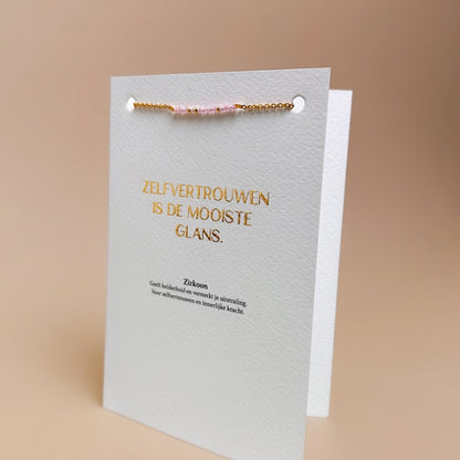 Luxe wenskaart zirkoon met armband goud