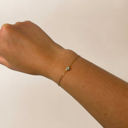 Armband goud enkel steentje - Sieradenkaart