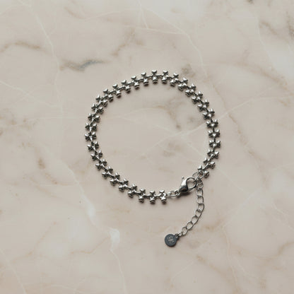 Armband zilver schakel hartjes