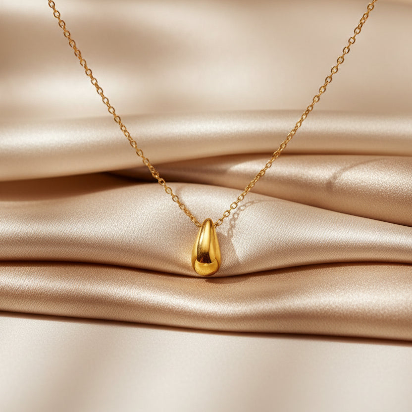 Ketting goud druppel - Sieradenkaart