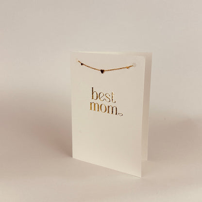 Luxe kaart Best Mom met armband goud - Sieradenkaart