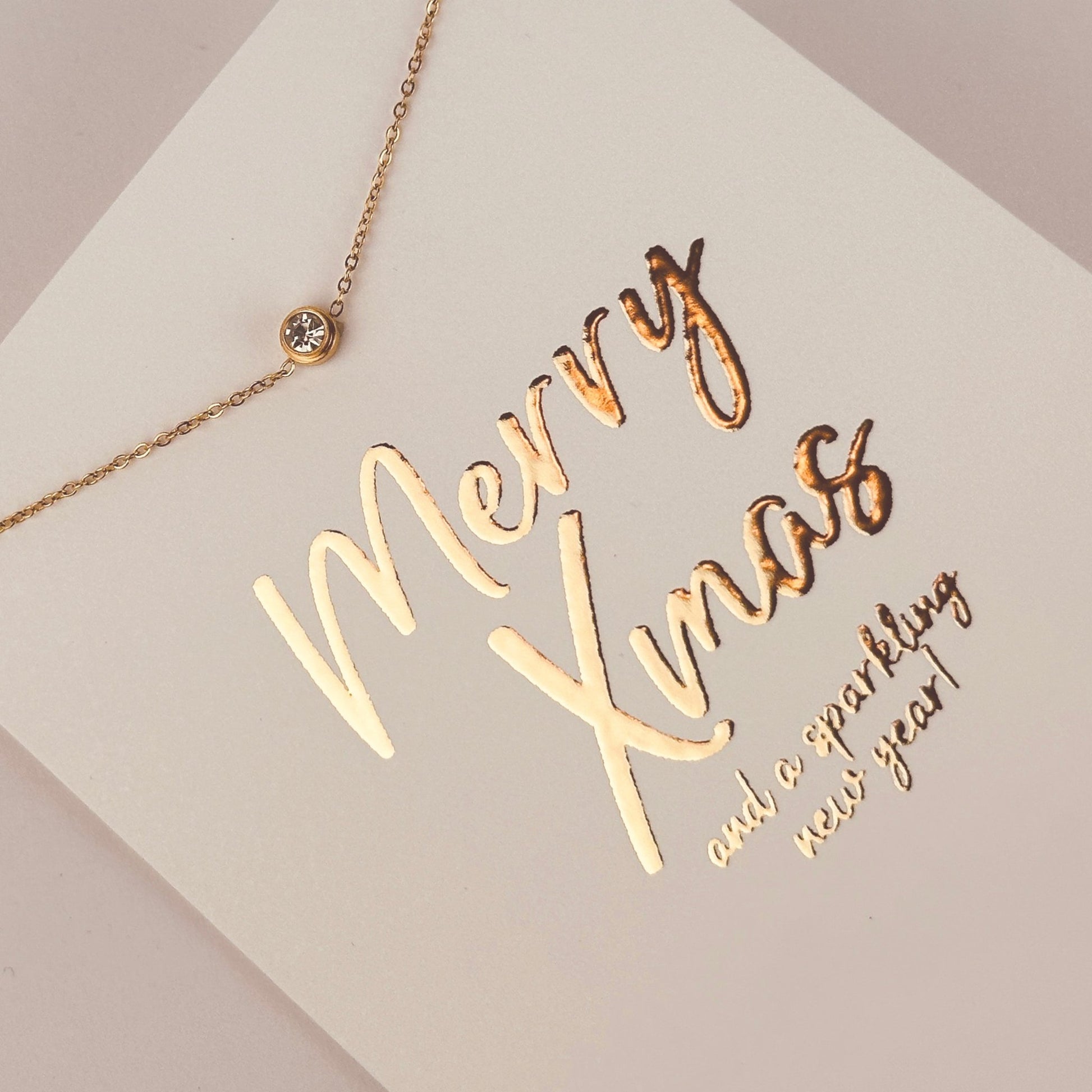 Luxe kaart Merry Xmas met armband goud - Sieradenkaart