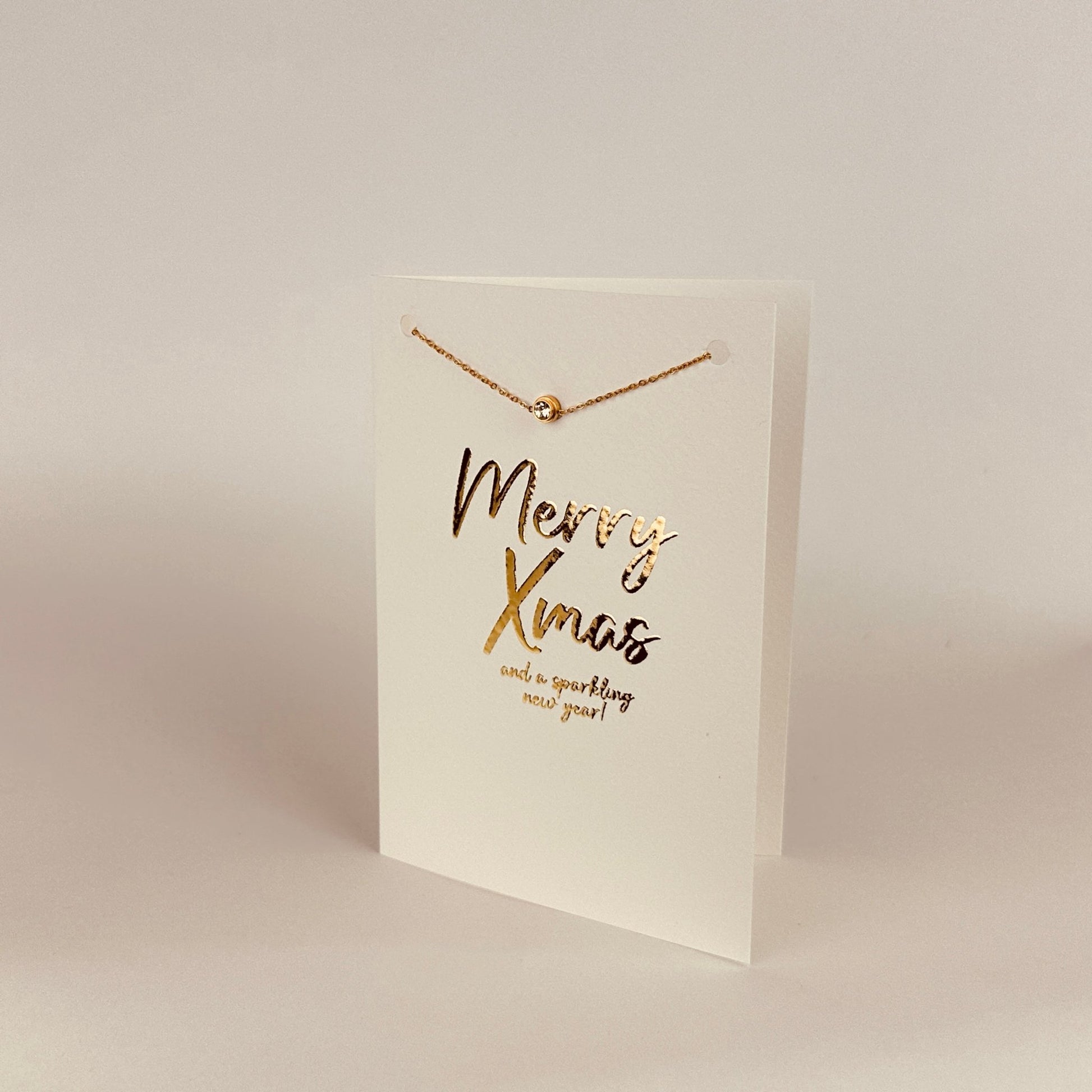 Luxe kaart Merry Xmas met armband goud - Sieradenkaart